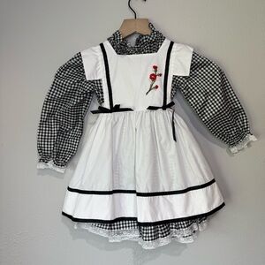 Nannette Black and White Gingham Kids Dress
